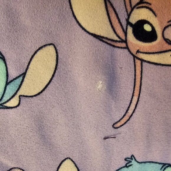 Disney Stitch Kids Pajama Set 6-7 Yrs Purple Cartoon Pattern Long Sleeve Top & P - Picture 8 of 8